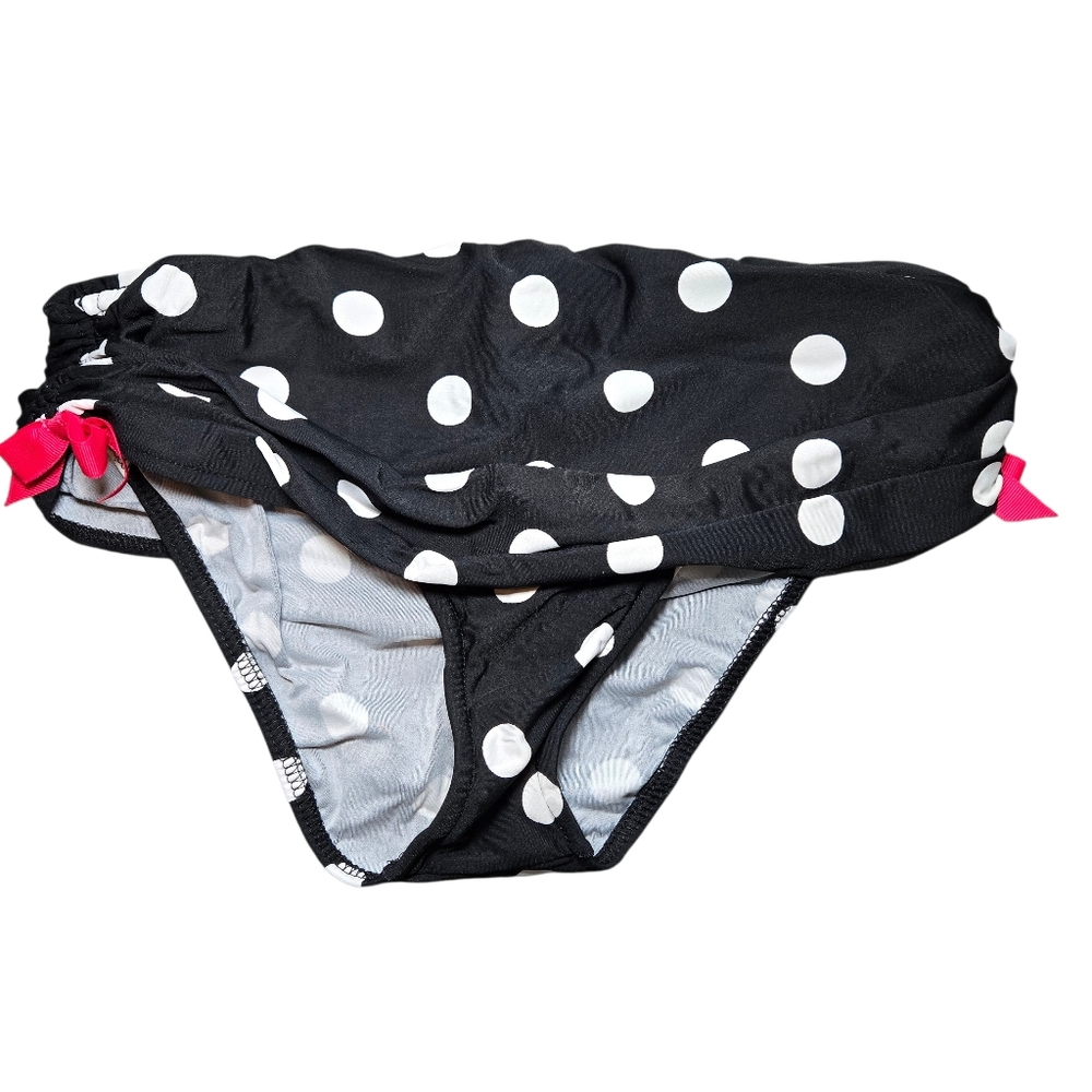 VENUS Black Bikini with White Dots and Pink Bows - Picture 7 of 13